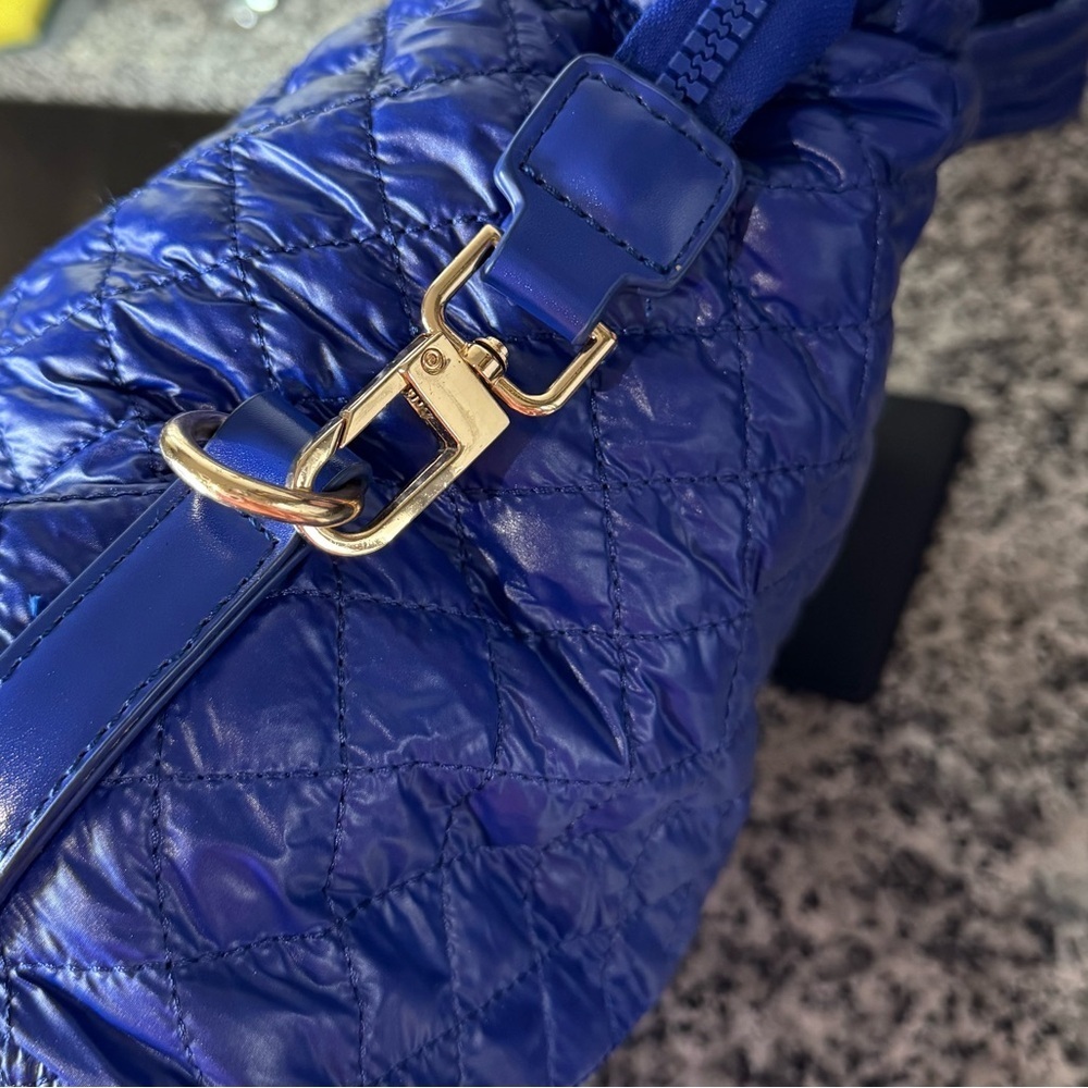 Urban Fit by Urban Expressions | Women's Blue Quilted Nylon Puffer Bag - Picture 5 of 13